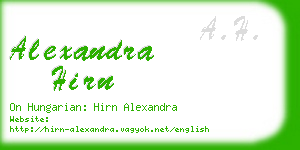 alexandra hirn business card